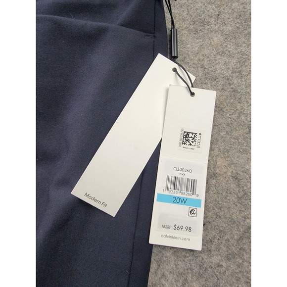 Calvin Klein Pants Womens 20W Blue Modern Fit Dress Pants Tapered Leg - Picture 7 of 15